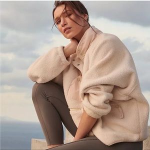 Free People movement Hit The Slopes canvas fleece teddy jacket